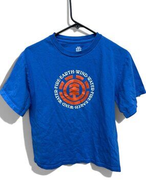 Element Skateboards Boys Blue Big Graphic Logo Tee Shirt Size L